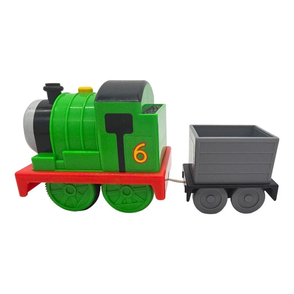 1998 TOMY Percy Train with Cargo Car Thomas & Friends Push Along Trackmaster Toy